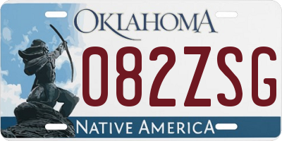 OK license plate 082ZSG