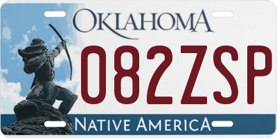 OK license plate 082ZSP
