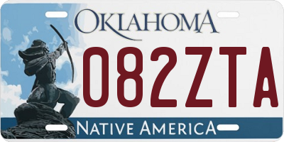OK license plate 082ZTA