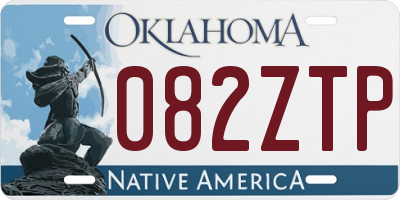 OK license plate 082ZTP