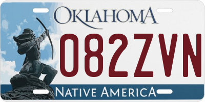 OK license plate 082ZVN