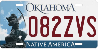 OK license plate 082ZVS