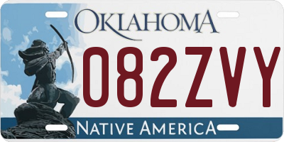 OK license plate 082ZVY