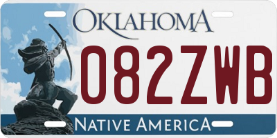 OK license plate 082ZWB