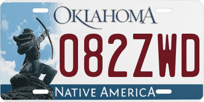 OK license plate 082ZWD