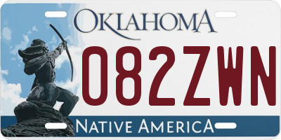 OK license plate 082ZWN