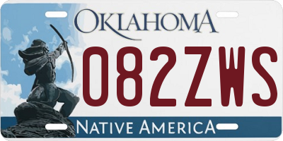 OK license plate 082ZWS