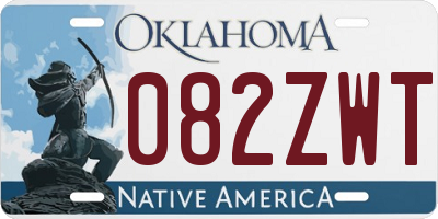 OK license plate 082ZWT