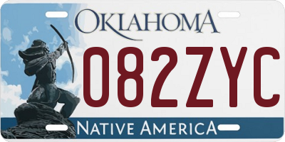 OK license plate 082ZYC