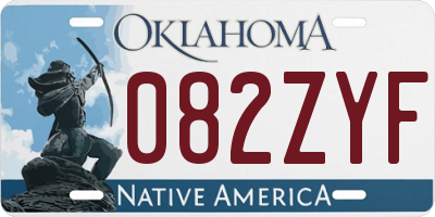 OK license plate 082ZYF