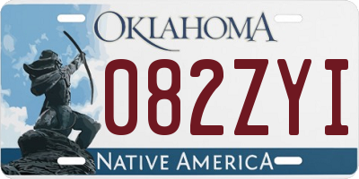 OK license plate 082ZYI