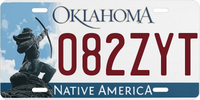 OK license plate 082ZYT