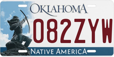 OK license plate 082ZYW