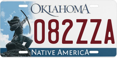 OK license plate 082ZZA