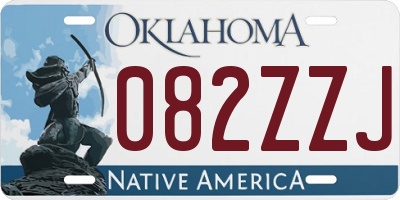 OK license plate 082ZZJ