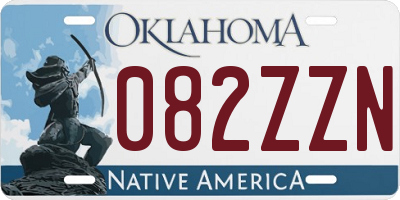 OK license plate 082ZZN
