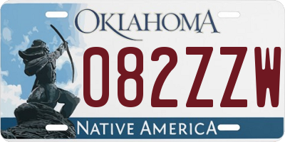 OK license plate 082ZZW