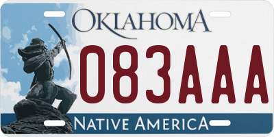 OK license plate 083AAA