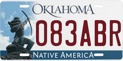 OK license plate 083ABR
