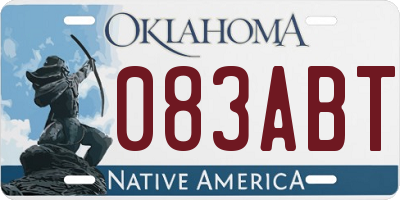 OK license plate 083ABT