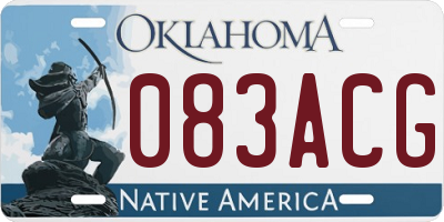 OK license plate 083ACG
