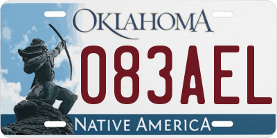 OK license plate 083AEL