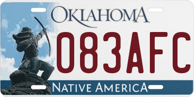 OK license plate 083AFC