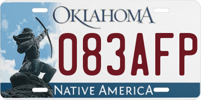 OK license plate 083AFP