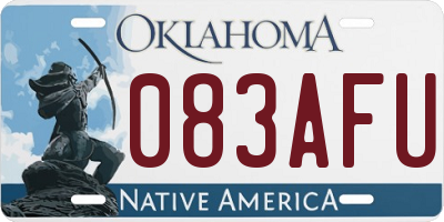 OK license plate 083AFU