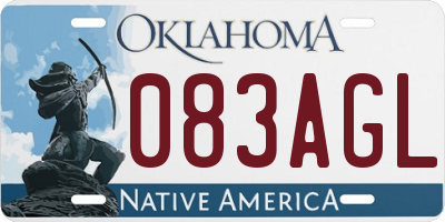 OK license plate 083AGL
