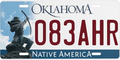 OK license plate 083AHR