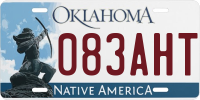 OK license plate 083AHT