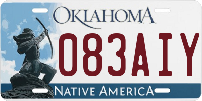 OK license plate 083AIY