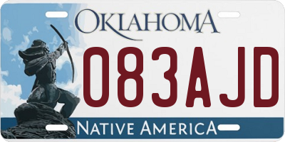 OK license plate 083AJD
