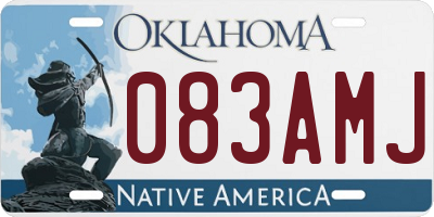 OK license plate 083AMJ