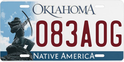 OK license plate 083AOG