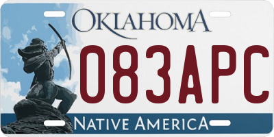 OK license plate 083APC