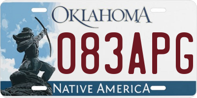 OK license plate 083APG