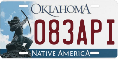 OK license plate 083API
