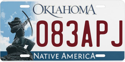 OK license plate 083APJ