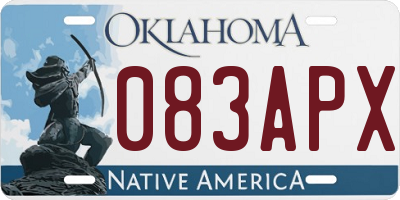 OK license plate 083APX
