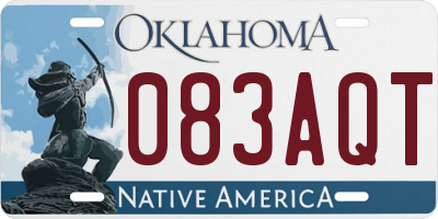 OK license plate 083AQT