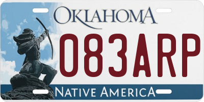OK license plate 083ARP