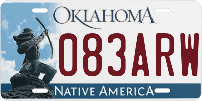 OK license plate 083ARW