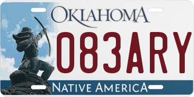 OK license plate 083ARY