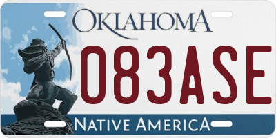 OK license plate 083ASE