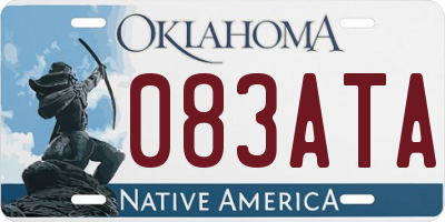 OK license plate 083ATA