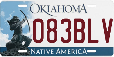 OK license plate 083BLV