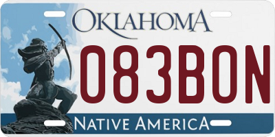 OK license plate 083BON