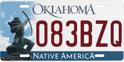 OK license plate 083BZQ